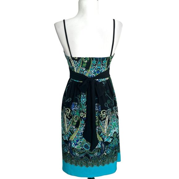 City Triangles Y2K babydoll Mini Dress S Floral Paisley Milkmaid Fairy Grunge - Picture 3 of 11